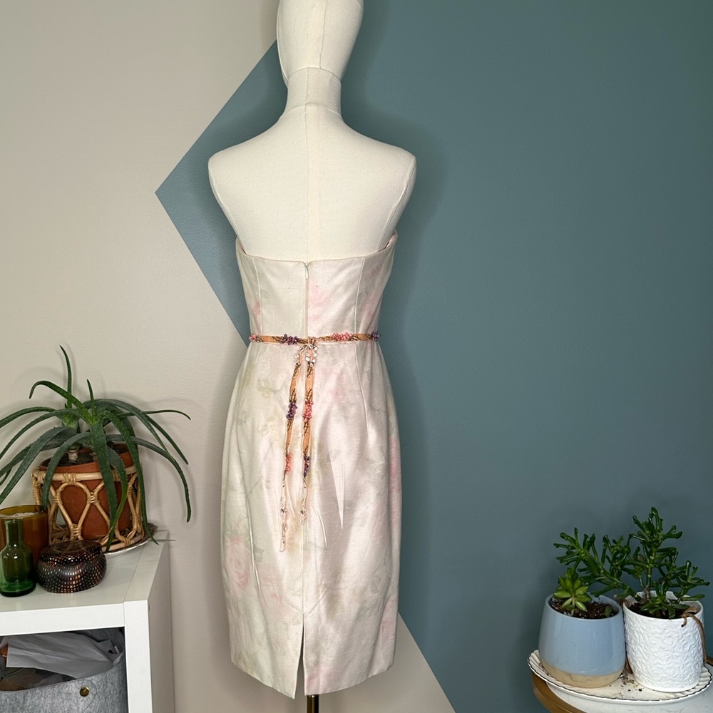 Elda De La Rosa Haute Couture Strapless Silk Blend Floral Dress Kentucky Derby 6 - Picture 5 of 13